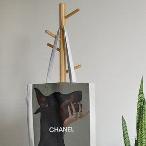 Yooyu Immagine Moderna Di Arte Della Parete Black Doberman Dog Canvas Cuadros Gun Luxury Fashion Poster Stampe Su Tela Pittura Room Decor 70x90cm - Foto 4