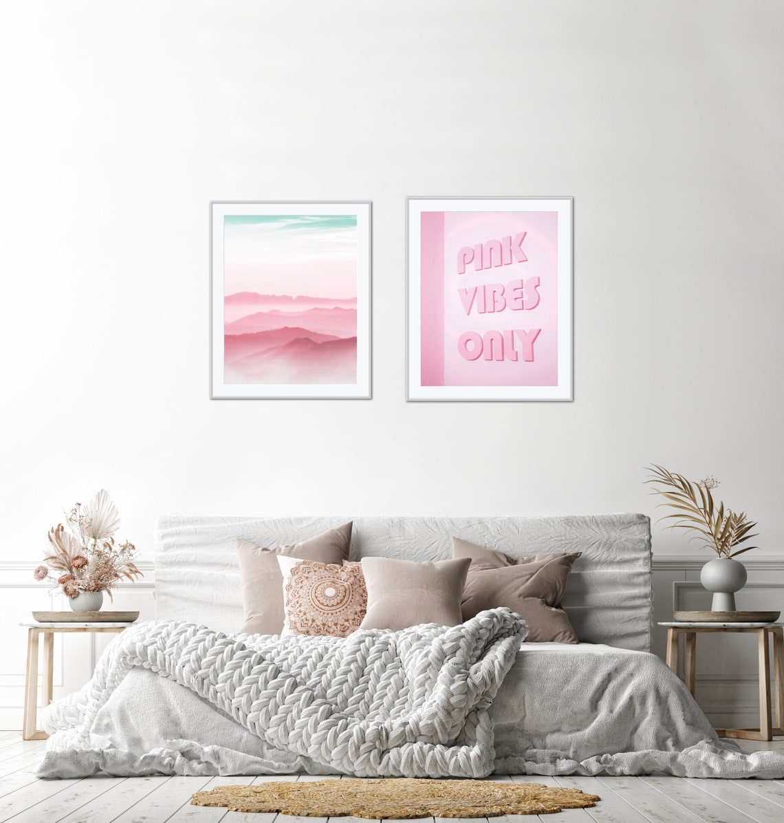 Pastel Pink Wall Art Set of 3 INSTANT DOWNLOAD Preppy Wall Etsy