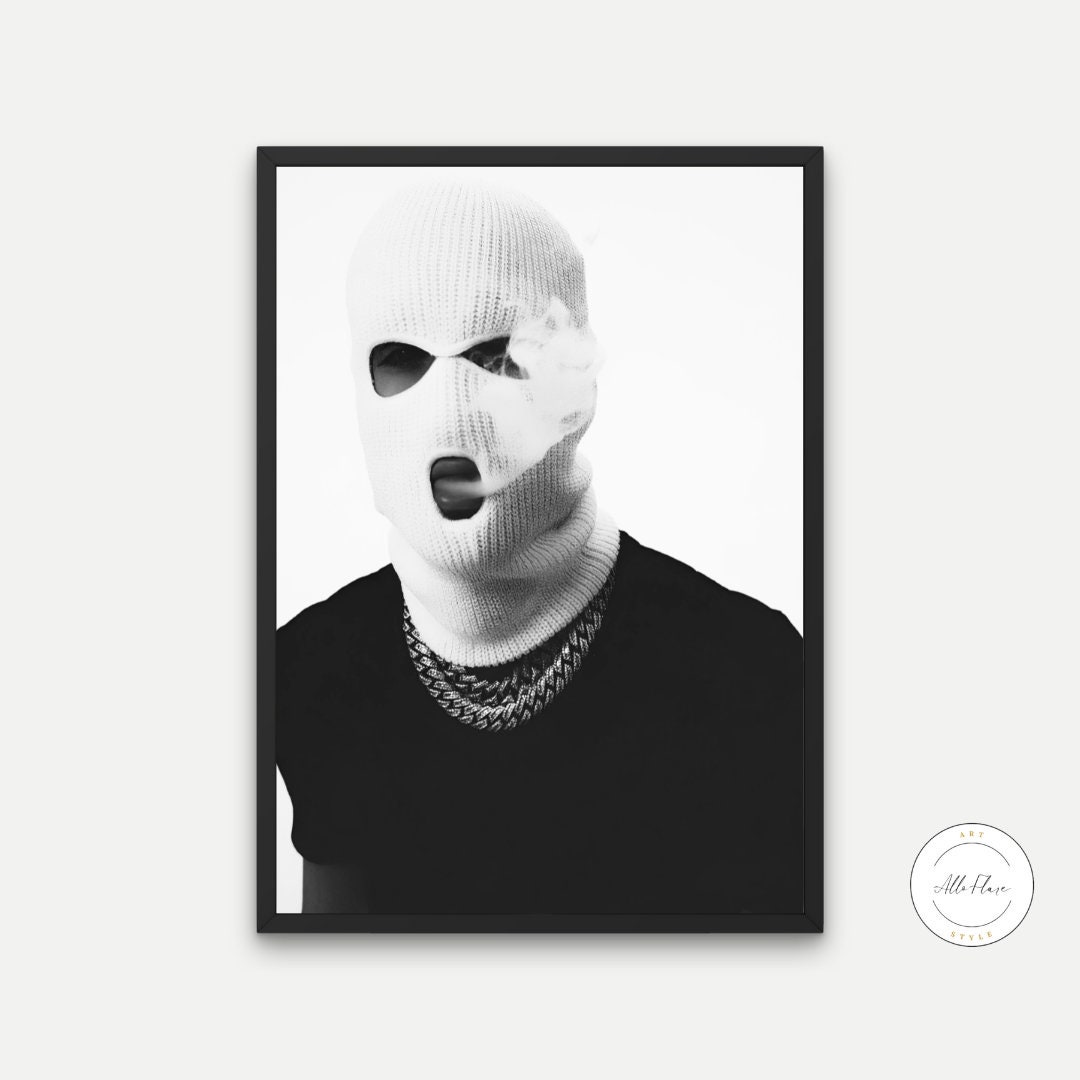Black and White Rapper Poster DIGITAL ART PRINT, Hypebeast Poster