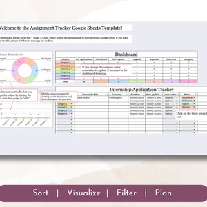 Internship Application Tracker Google Sheets Template - for College ...