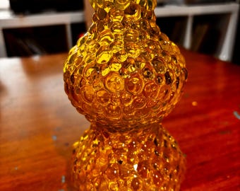 Vaseline Uranium mid century Italian Rossini bubbled flower vase