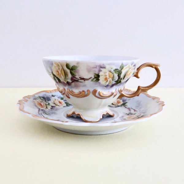 Vintage Edelstein Bavaria Tea Cup & Saucer by Maria-Theresia