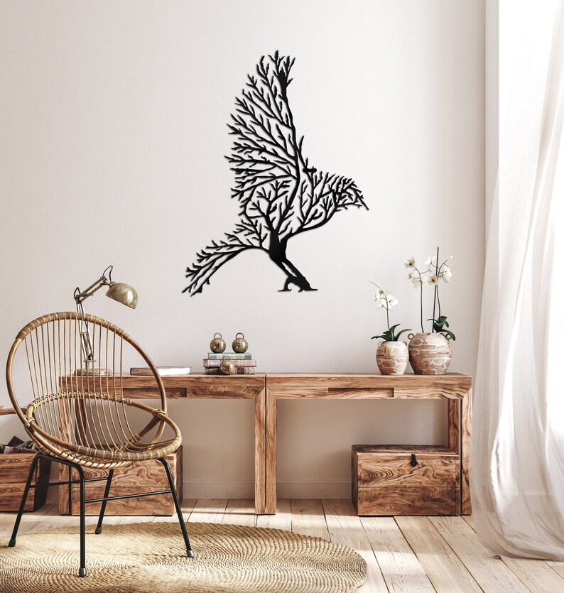 Tree Bird Metal Wall Art Wall Sign İnterior Decoration Etsy