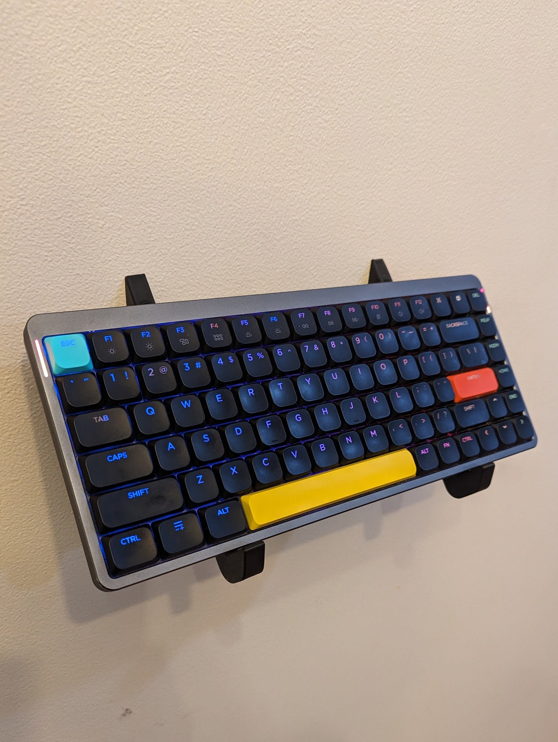 Wall Mounted Mechanical Keyboard Display Stand  | Adjustable Width Keyboard Shelf