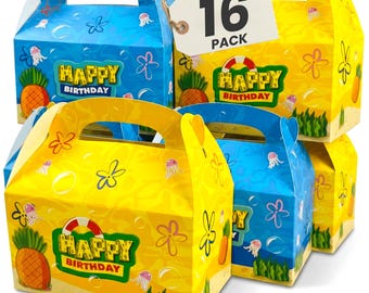 16 Pack Birthday Party Favor Boxes, Treat Candy Gift Bags