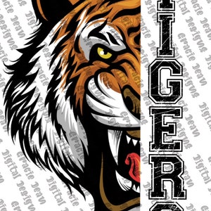 Tigers Distressed Tiger Head School Mascot Digital Designs