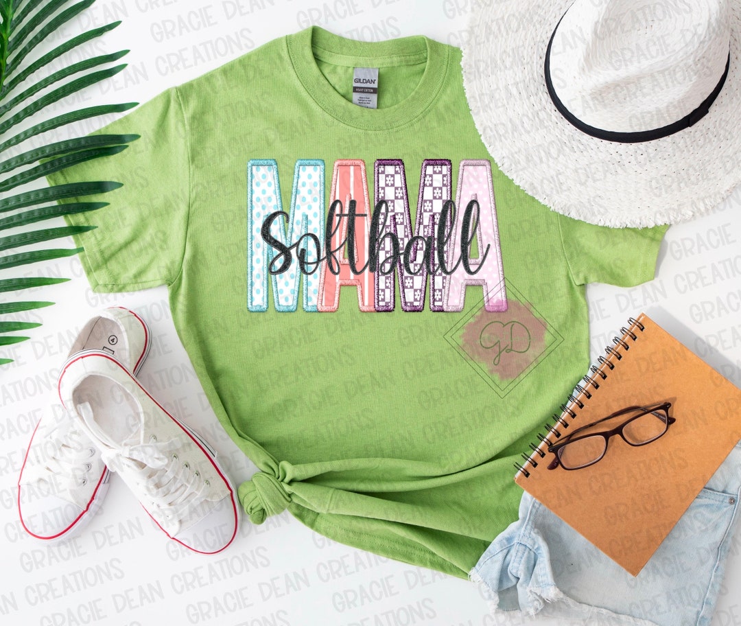 Softball Script Softball Mama, Faux Embroidery, Script Font, Png - Etsy