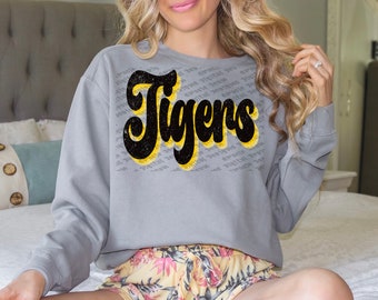 Tigers Retro Font Mascot Digital File