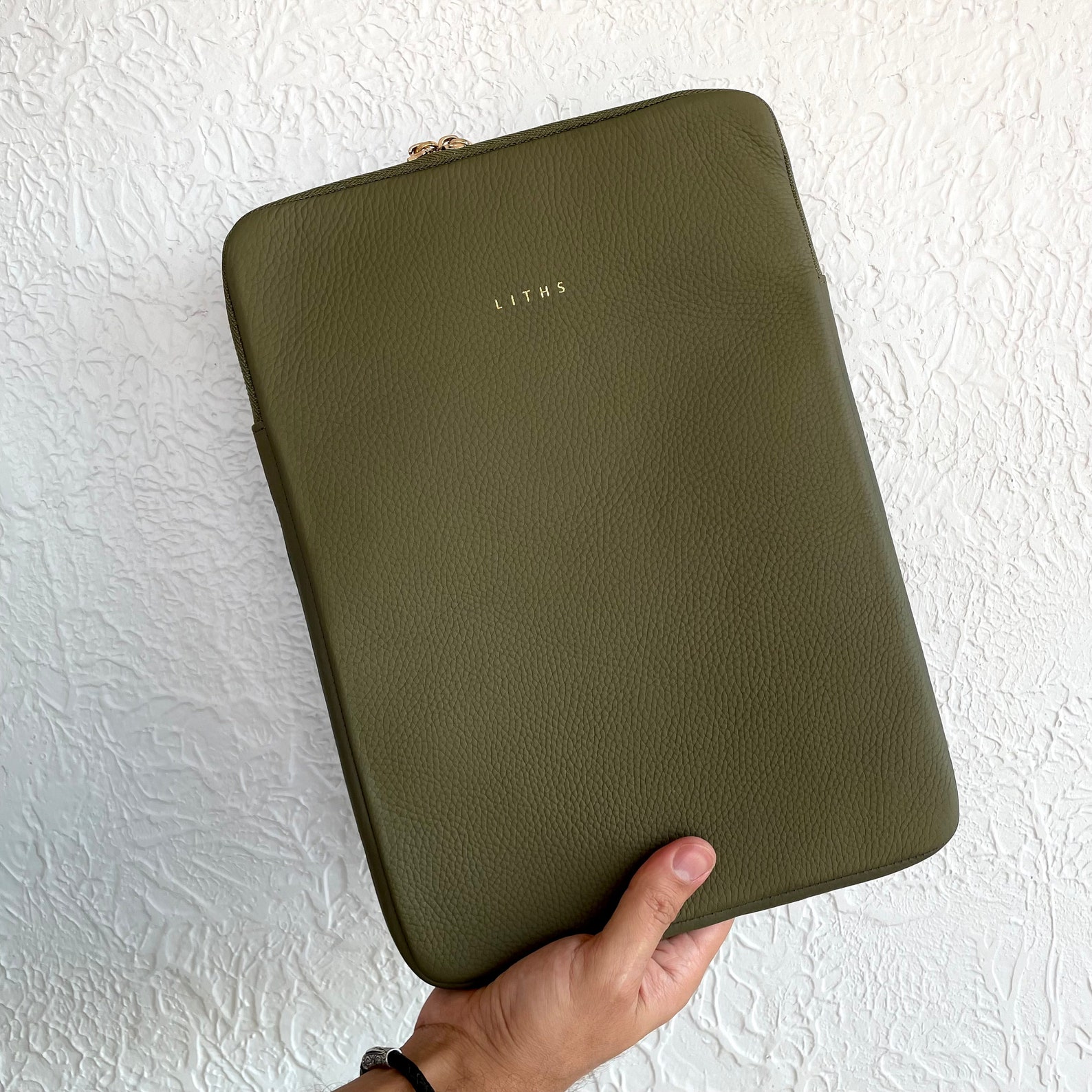 Personalized Leather Macbook Laptop Zipper Case Leather Etsy