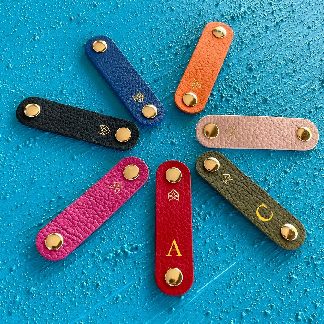 5 Pcs Personalized Leather Cord Holder Cord Wrap Organizer Etsy