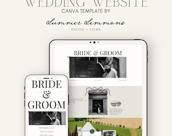 Italian Inspired Wedding Website Canva Template: Elegant & Customizable (Digital Download)