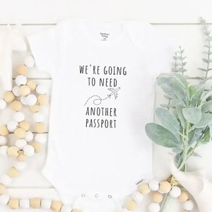We're Going To Need Another Passport Baby Bodysuit, Pregnancy Reveal, Baby Announcement, Coming Soon, Travel Baby, Mom/Dad Gift