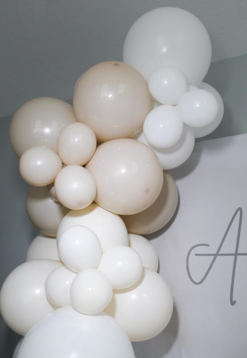 Neutral Balloon Garland Kit | Cream White Beige DIY Balloon Arch | Baby ...