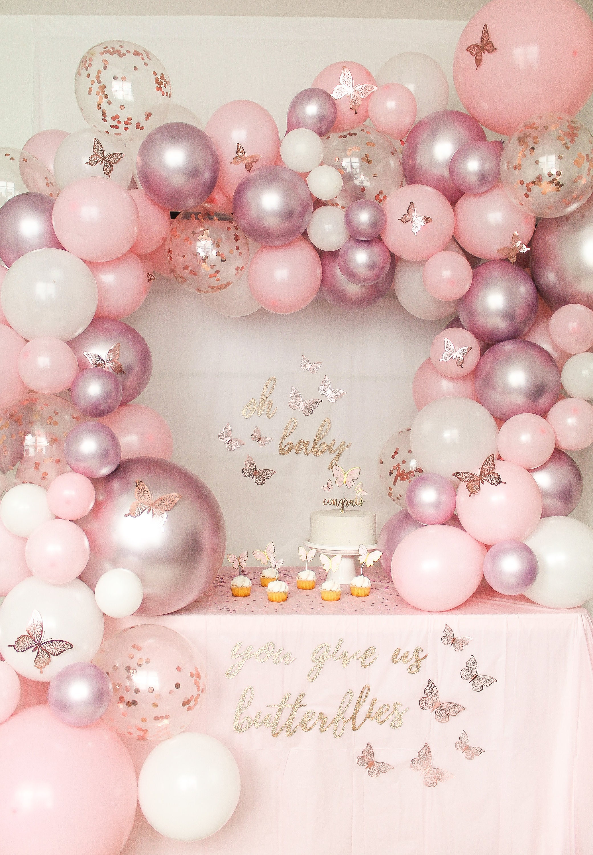 Oh Baby You Give Us Butterflies Baby Shower Box Butterfly Baby Shower Butterfly Decorations Butterfly Balloon Arch Kit