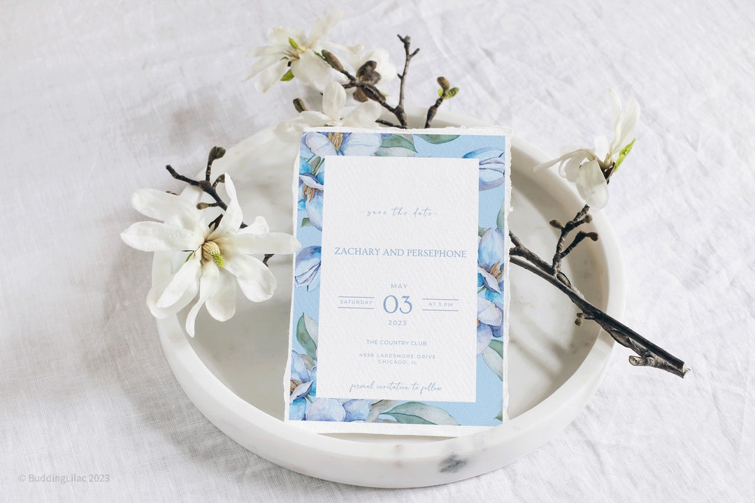 Romantic Save the Date Printable Template, Modern Floral Save Our Date ...