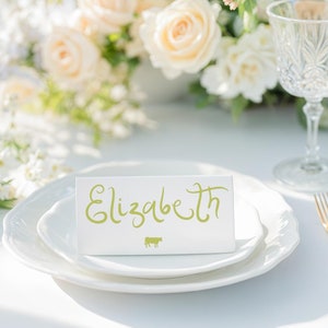 Skurrile Tischkarte für die Hochzeit am Comer See, druckbare Platzkarten für die Hochzeit, Karte zum Selberdrucken