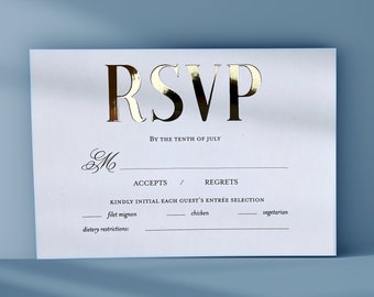 Luxury Wedding RSVP Cards | Gold Foil Wedding Invitation RSVP cards Invitation Response Cards, Reply Cards, Elegant QR Details Card