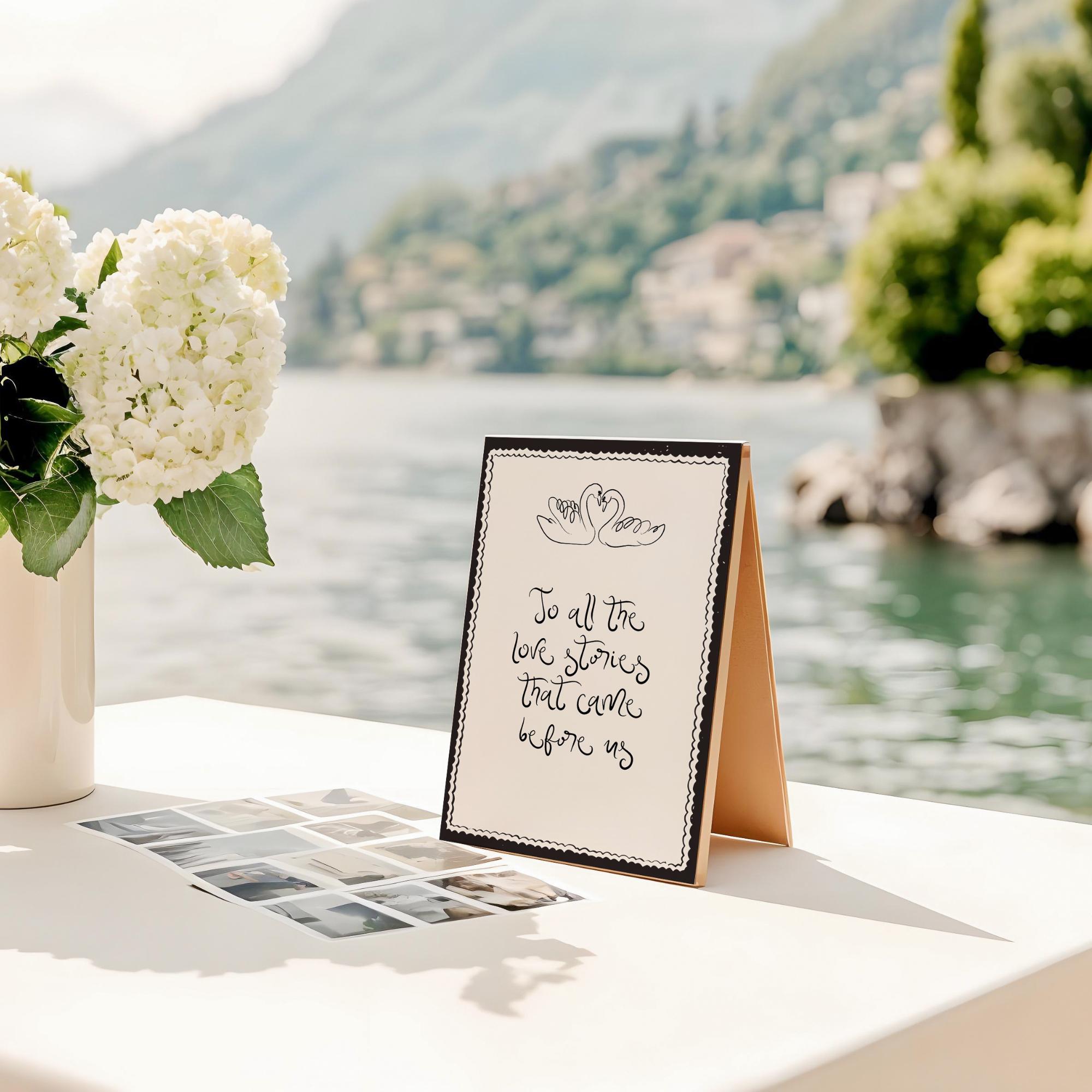 To All the Love Stories That Came Before Us Sign, Generations of Love Memorial Table Sign, Whimsical Wedding Quirky Illustrated Table Sign