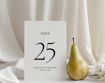 Minimalist Double Sided Table Numbers, 5x7 Wedding Table Numbers, Elegant Wedding Table Signs, Modern Wedding Table Numbers, Table Decor