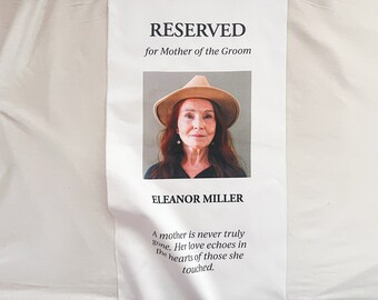 Reserved Seat Linen Sign | In Loving Memory Memorial Chair Sign, Reserved Seat Sign, Memorial Photo, For Mother Of Bride, Remembrance Sign