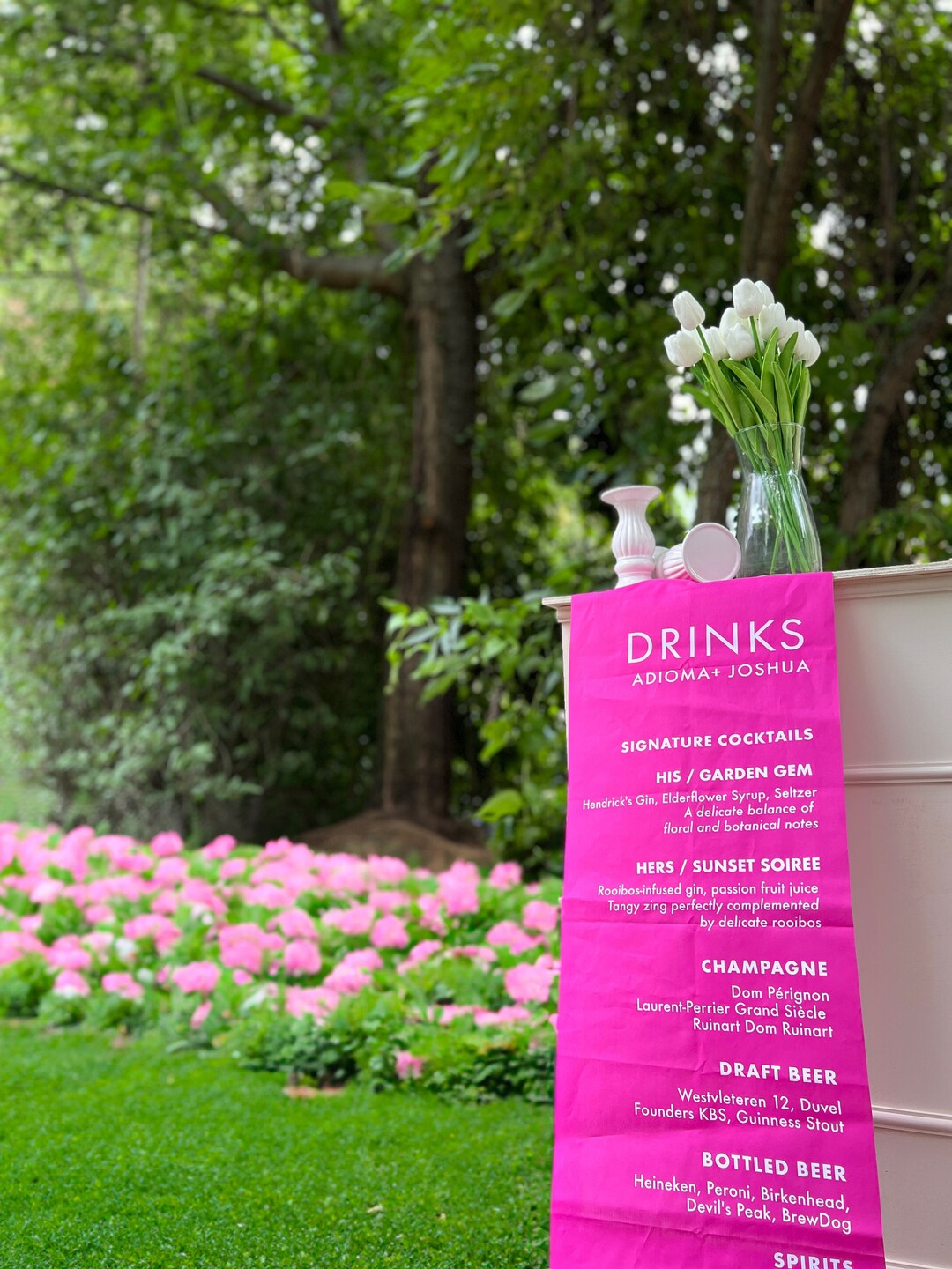 Wedding Open Bar Linen Sign His and Hers Signature Drinks Etsy