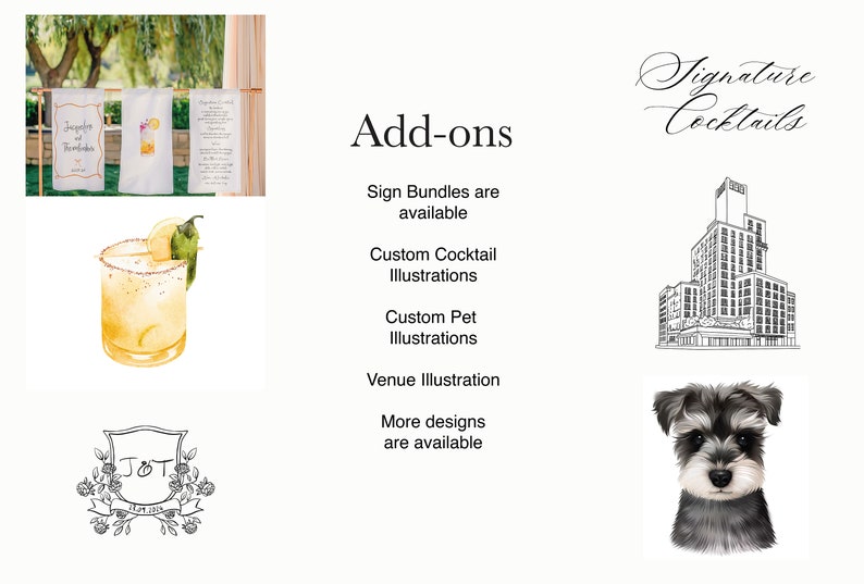 a menu with a picture of a dog and a drink