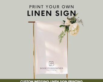 Custom Linen Sign | Print Your Own Wedding Signs, Whimsical Wedding, Linen Seating Charts, Quirky Wedding, Canva Template, Print on Linen