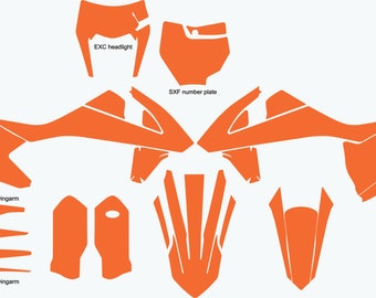 KTM SXF EXC 125-450 2016-2018 vector template