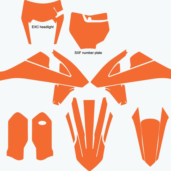 KTM SXF EXC 125-450 2016-2018 vector template