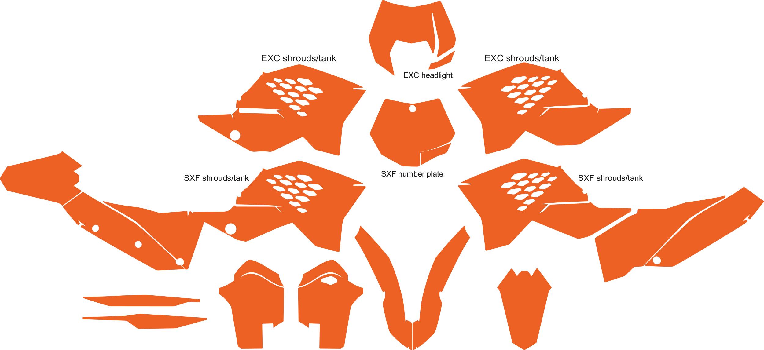 KTM SXF EXC 125-450 2007-2010 Vector Template - Etsy