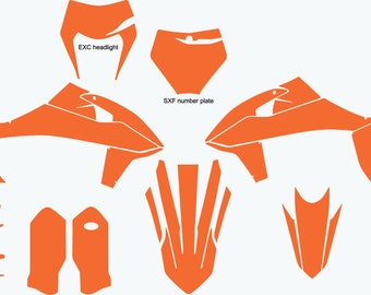 KTM SXF EXC 125-450 2019-2022 vector template