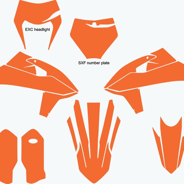 KTM SXF EXC 125-450 2019-2022 vector template