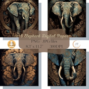 8 Elephant Wallpaper, Elephant Mandala, Elephant Paper, Elephant Art, Mandala Print, Mandala Printable, Mandala Pattern, Mandala Animal PNG