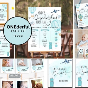 Boys First Birthday Invitation Set ONEderful Invitation 1st Birthday Party Travel Adventure Birthday Decor Boys First Birthday Party