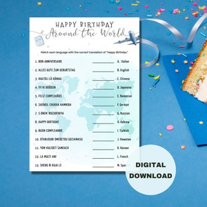 First Birthday Happy Birthday Around the World Happy Birthday Game, Travel Adventure Onederful World 1st Birthday Printables