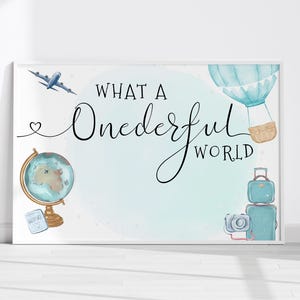 Cenário de Aniversário do Primeiro Ano do Onederful World, 36x24" para Download Digital