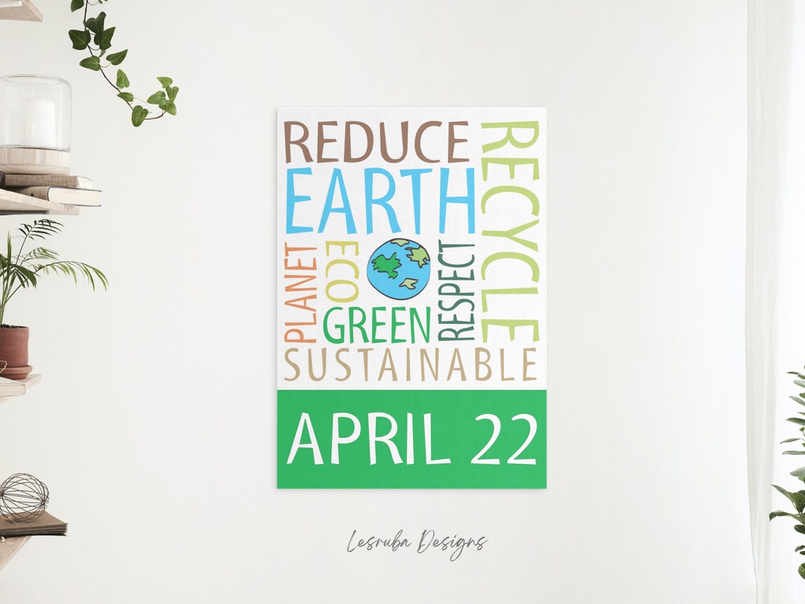 Earth Day Poster, Earth Day Printable Wall Art, Earth Day School Classroom or Home Earth Day