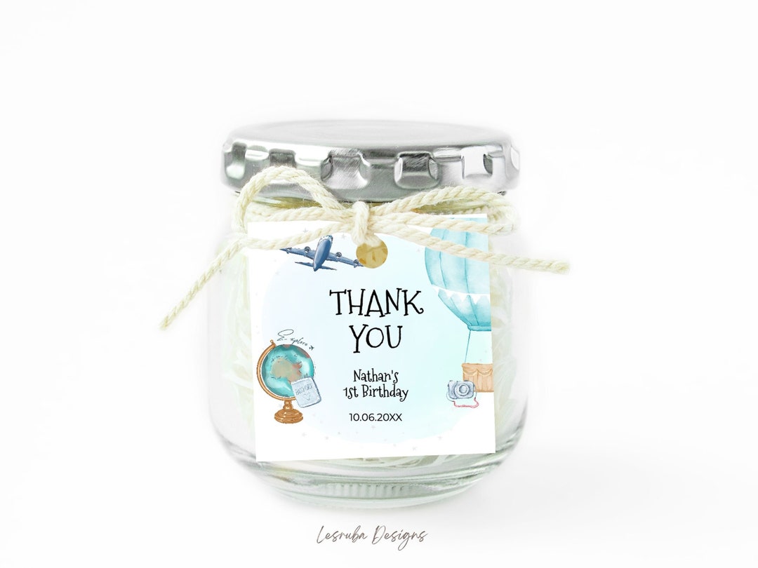 Onederful 1st Birthday Thank You Tags, Hot Air Balloon Editable Thank ...