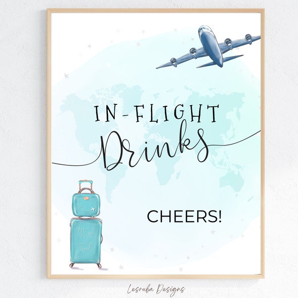 Onederful 1st Birthday In-Flight Drinks Sign Template, Blue First Birthday Boy Onederful World 1st Birthday Party Printables Balloon