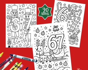Folhas para colorir de Natal para 6 a 7 anos, Páginas para colorir de feriados para 6 e 7 anos, Pacote de atividades com Papai Noel, Elfo e Quebra-Nozes para 6 e 7 anos, Diversão de feriado para crianças