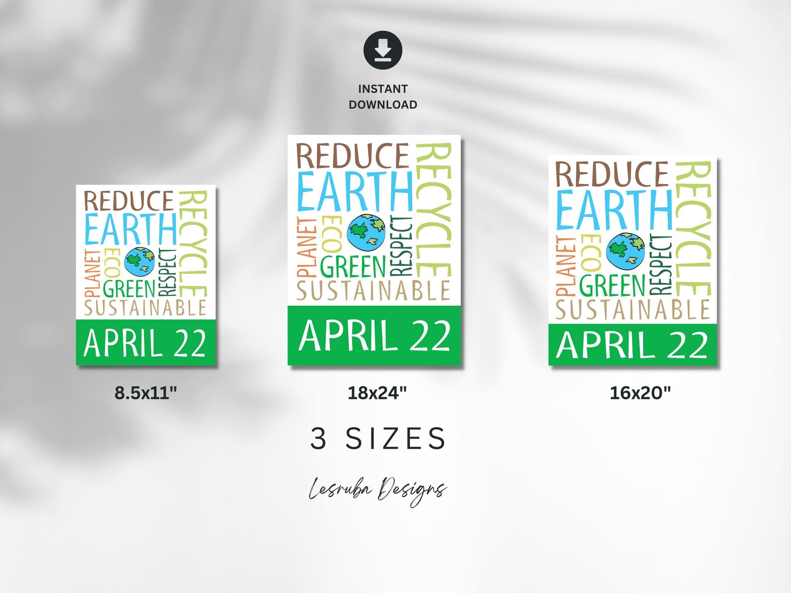 Earth Day Poster, Earth Day Printable Wall Art, Earth Day School Classroom or Home Earth Day