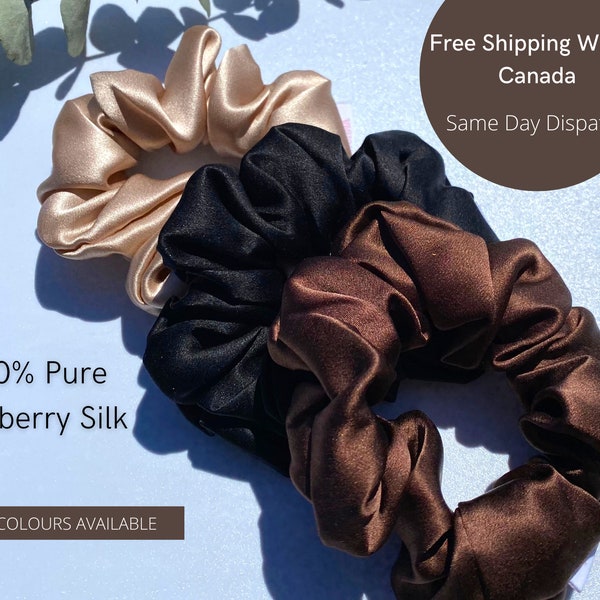 MYONNA 100% Mulberry Silk Scrunchies | 4 different sizes | 10 different colours