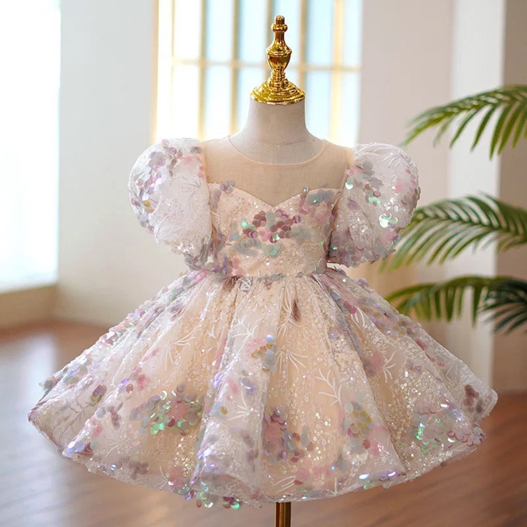 Baby Girl Dress Flower Girl Colorful Sequins Dress Girls - Etsy