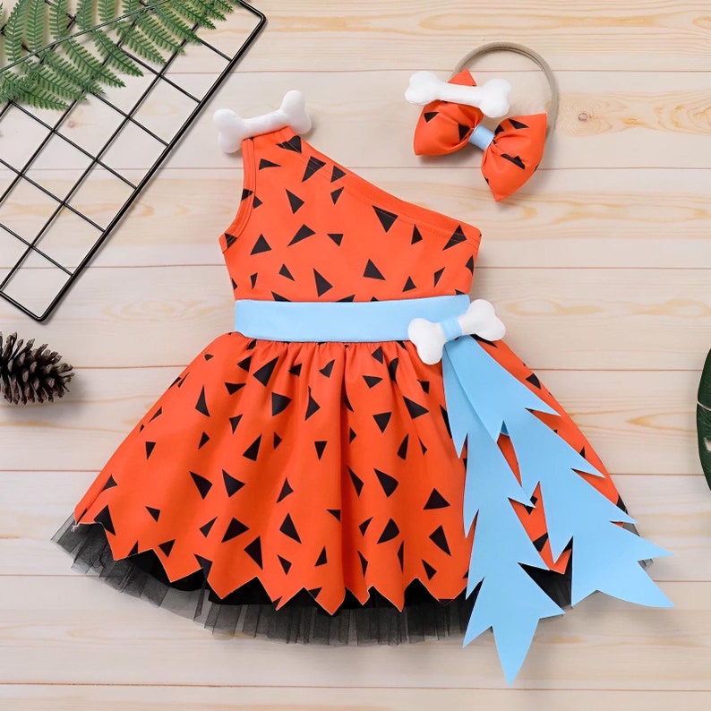 Pebbles Costume Baby Girl Pebbles Flintstone Costume Etsy