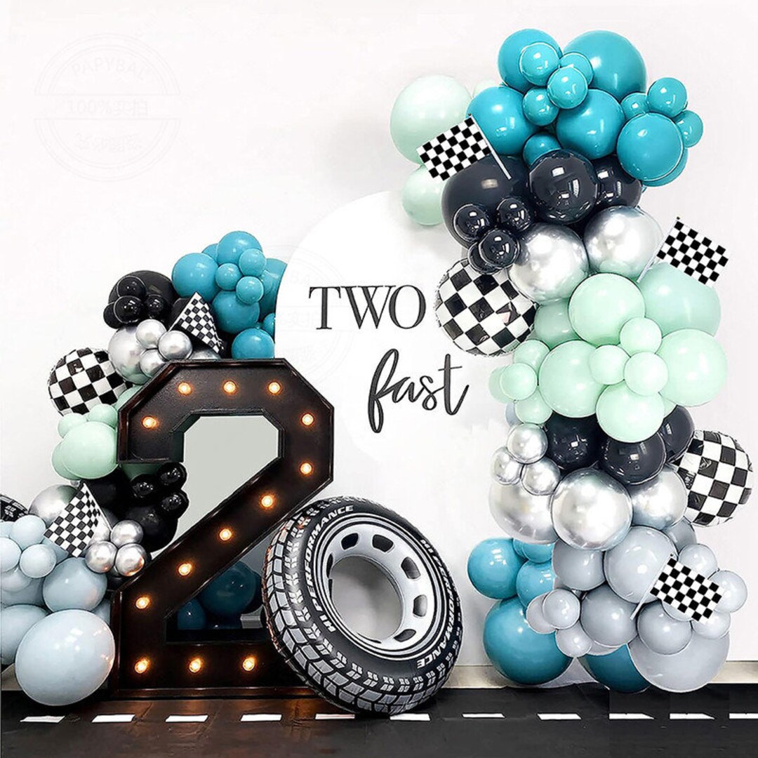 131pcs Race Car Balloon Garland Kit Two Fast Birthday Etsy