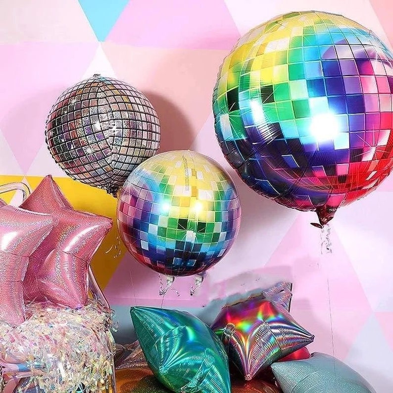 Retro Themed Balloon Garland Disco Ball Foil Balloons Etsy