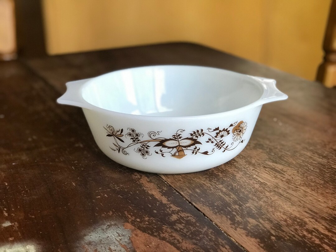 Pyrex England Vintage Brown Floral Vine Casserole Dish - Etsy