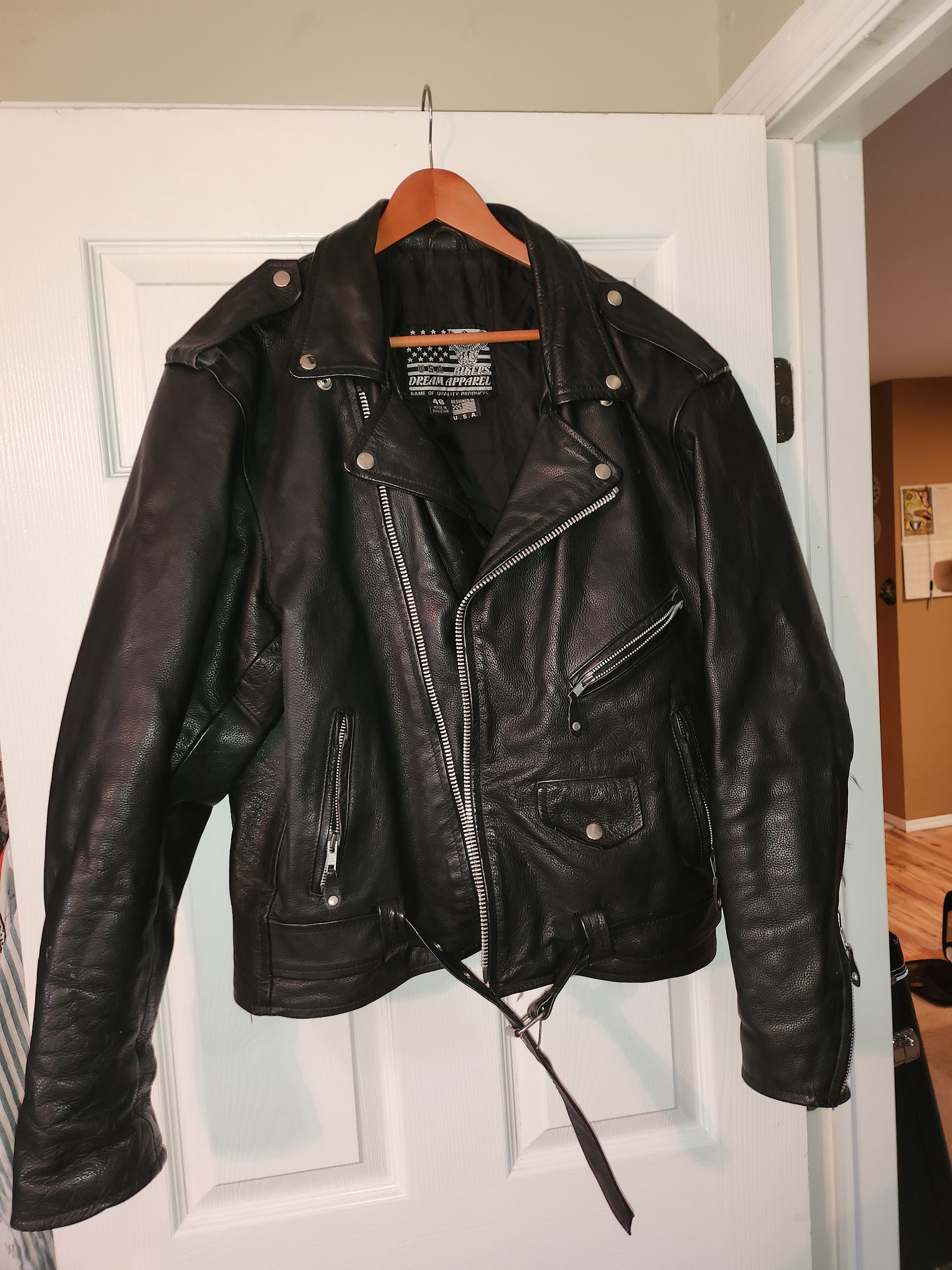 Leather Biker Jacket - Etsy