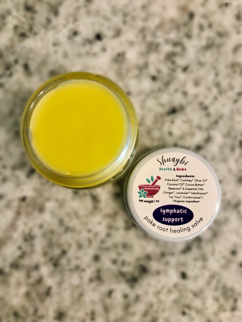 Lymphatic Support Herbal Salve, Organic Poke Root, Comfrey, Ginger Root