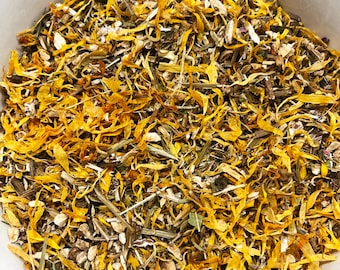Lymphatic Support Herbal Tea: Cleavers, Echinacea, Dandelion Root, Calendula, Red Clover, Burdock Root, Organic Herbs